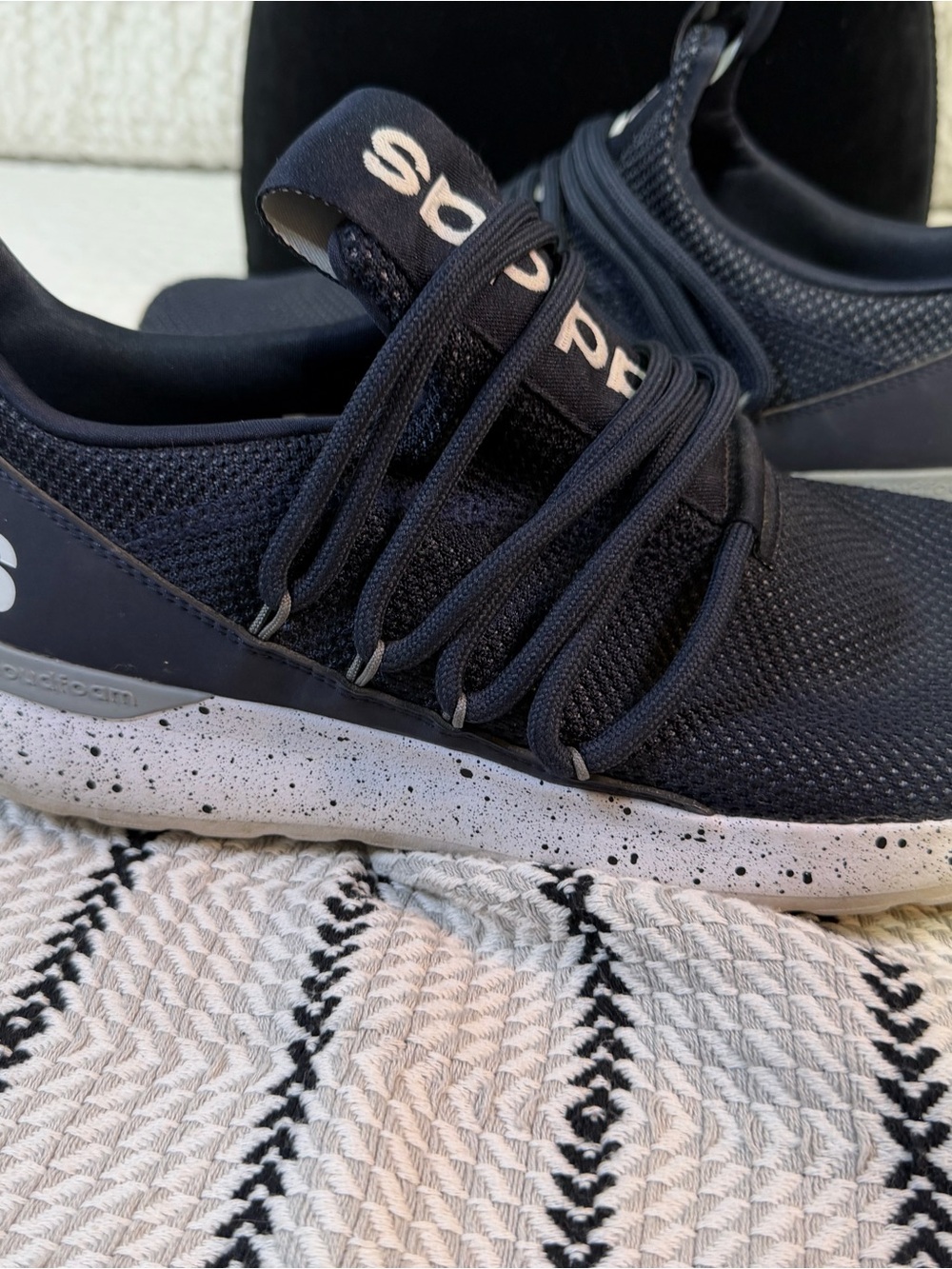 adidas Men's Black and White Speckled-sole Sneakers
